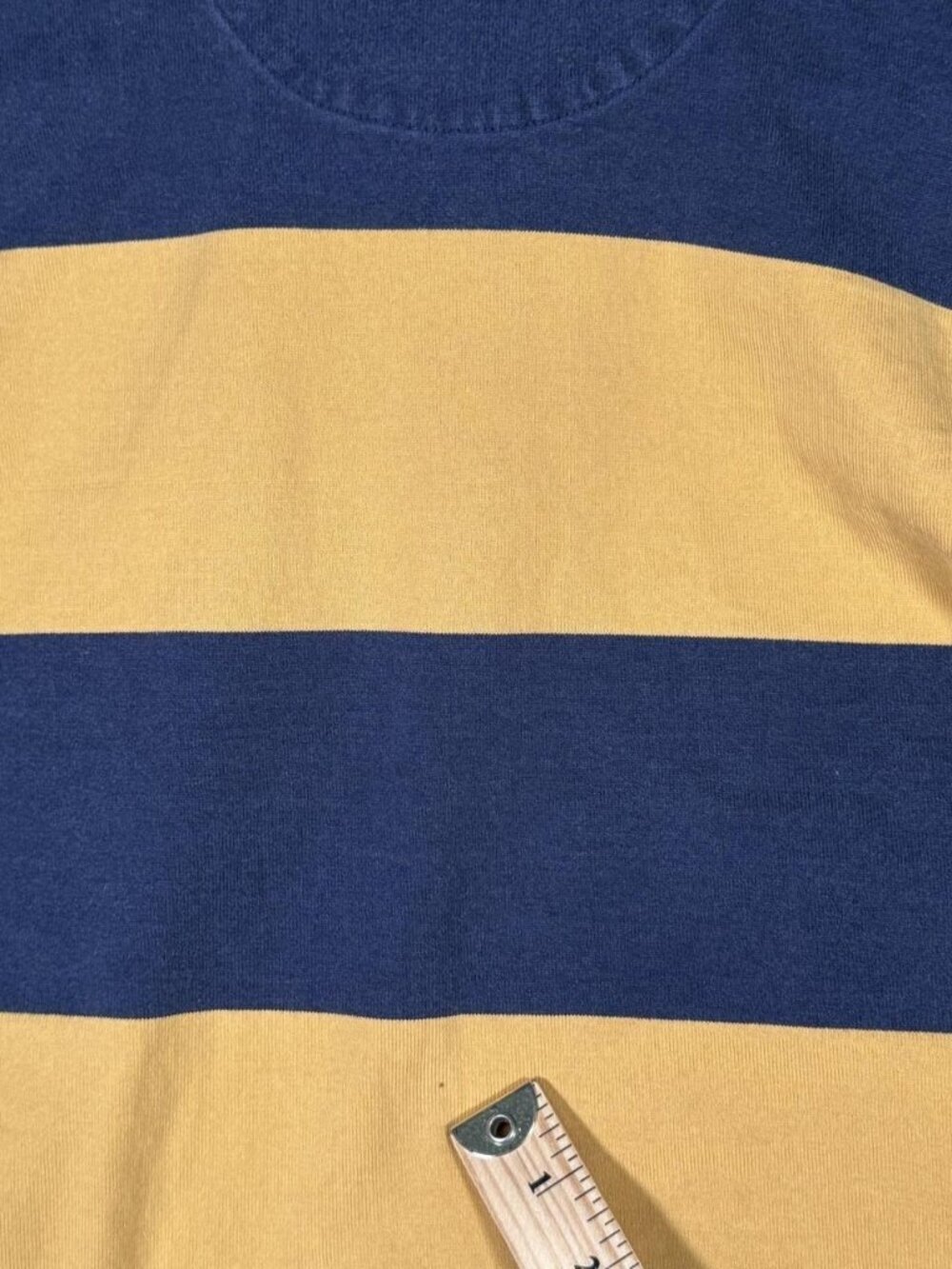 Lands' End Rugby Polo Shirt Mens Medium Navy Gold